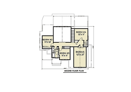 House Plan 40917 Second Level Plan