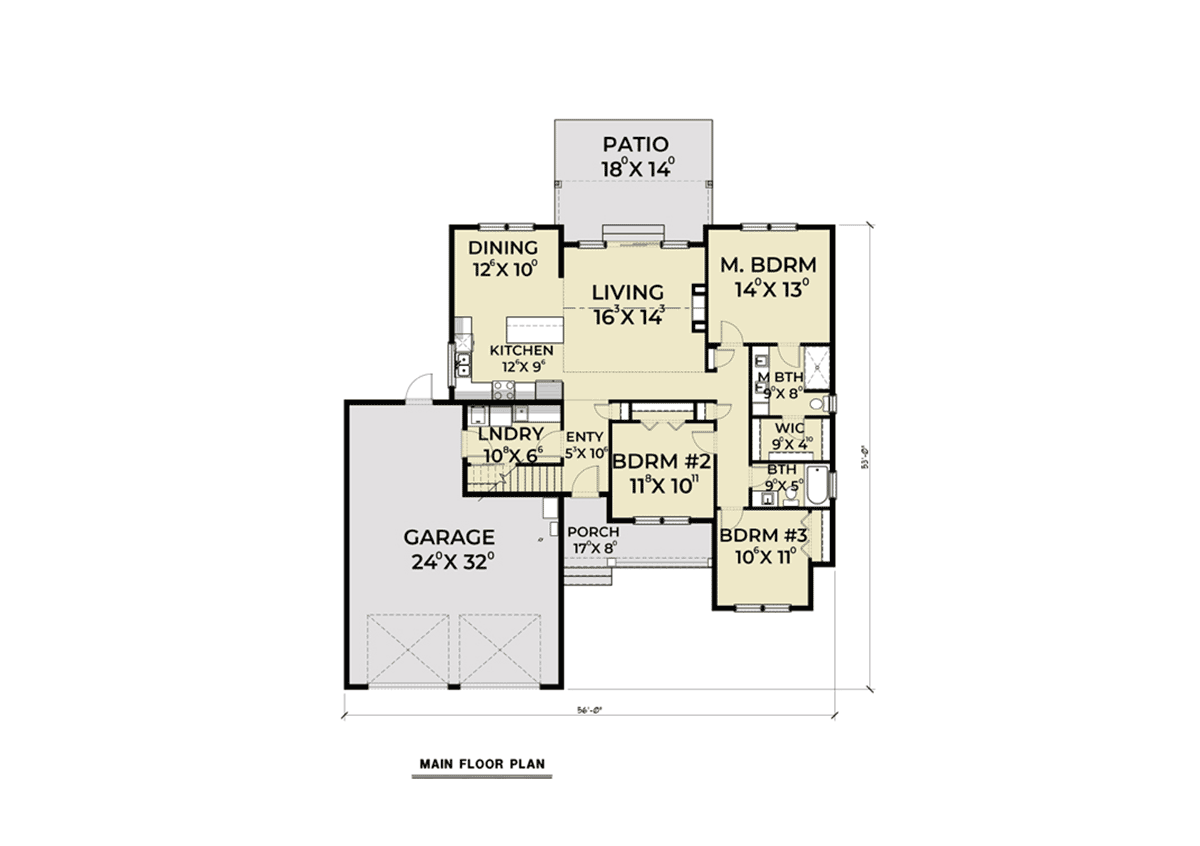 Country Craftsman Level One of Plan 40920