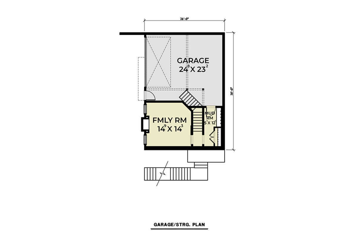 Contemporary Modern Lower Level of Plan 40921