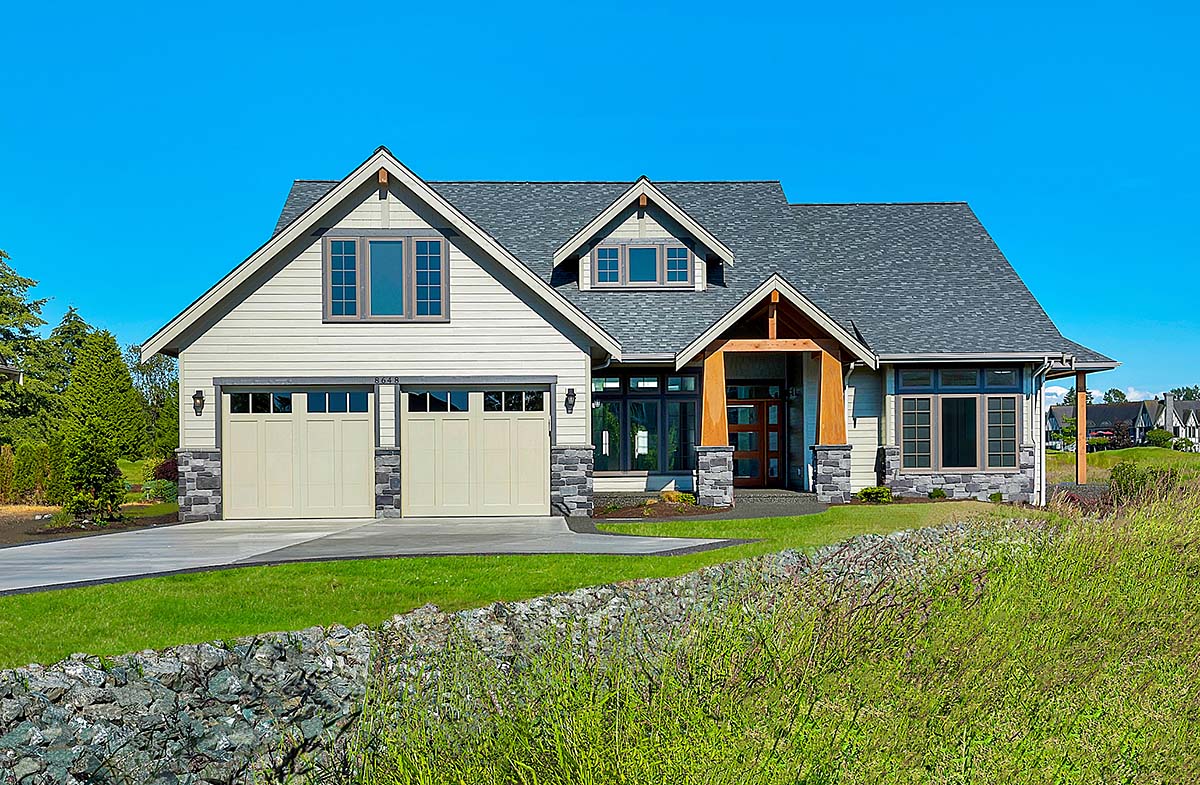 Country, Craftsman, Farmhouse Plan with 2939 Sq. Ft., 3 Bedrooms, 3 Bathrooms, 2 Car Garage Elevation