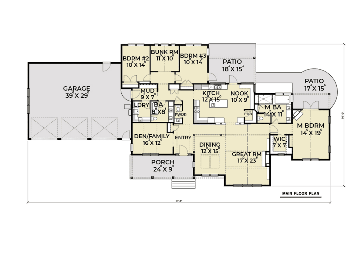 Colonial Cottage Country Level One of Plan 40923