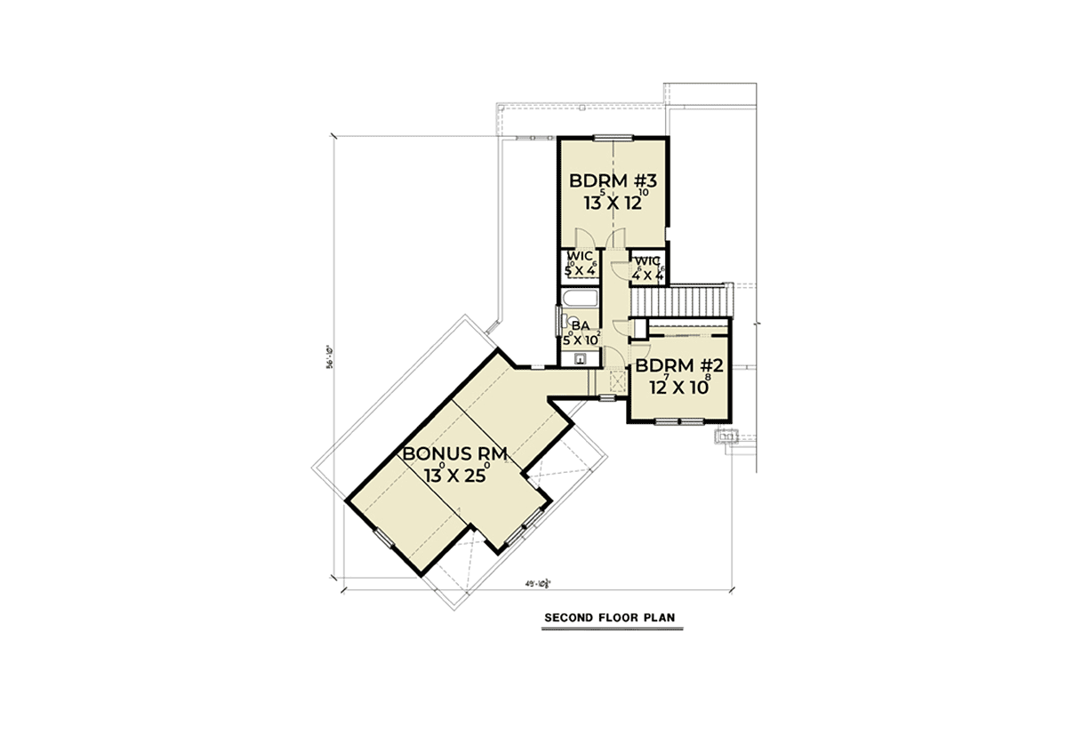 Country Farmhouse Level Two of Plan 40924