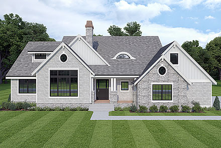 Cape Cod Coastal Cottage Farmhouse Elevation of Plan 40925