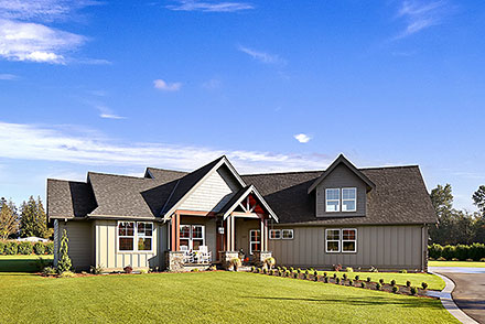 Country Craftsman Farmhouse Elevation of Plan 40936