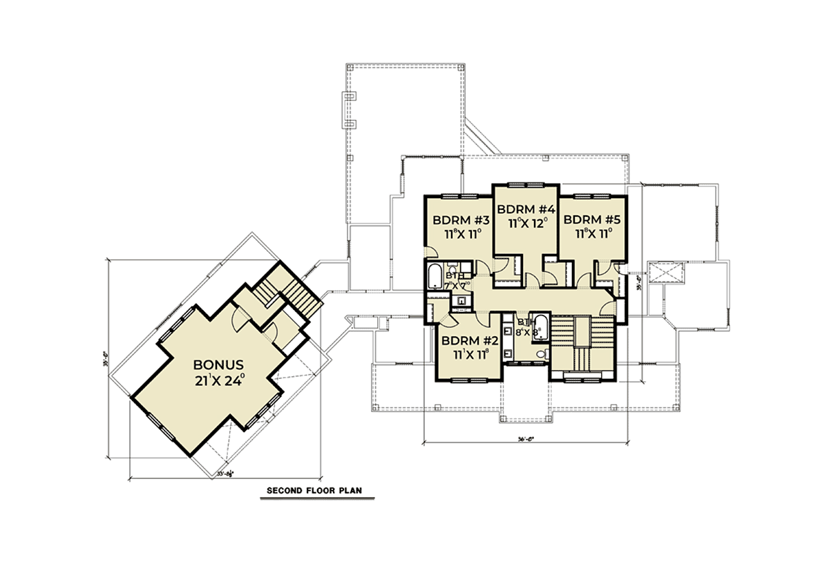 Country Farmhouse Level Two of Plan 40951