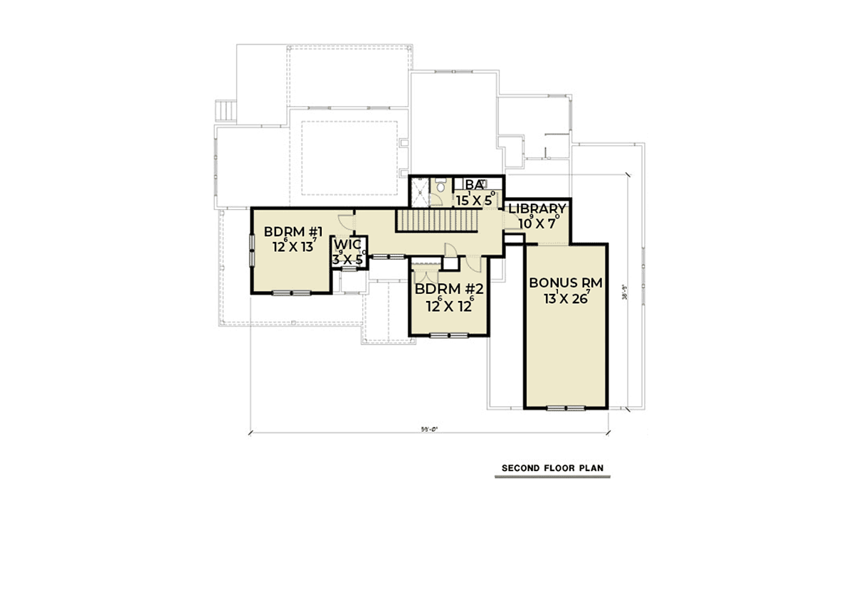 Contemporary Farmhouse Level Two of Plan 40956