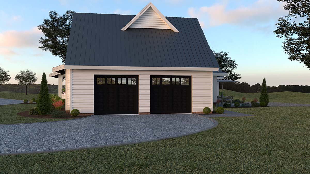 Contemporary, Farmhouse Plan with 3190 Sq. Ft., 4 Bedrooms, 3 Bathrooms, 2 Car Garage Picture 2