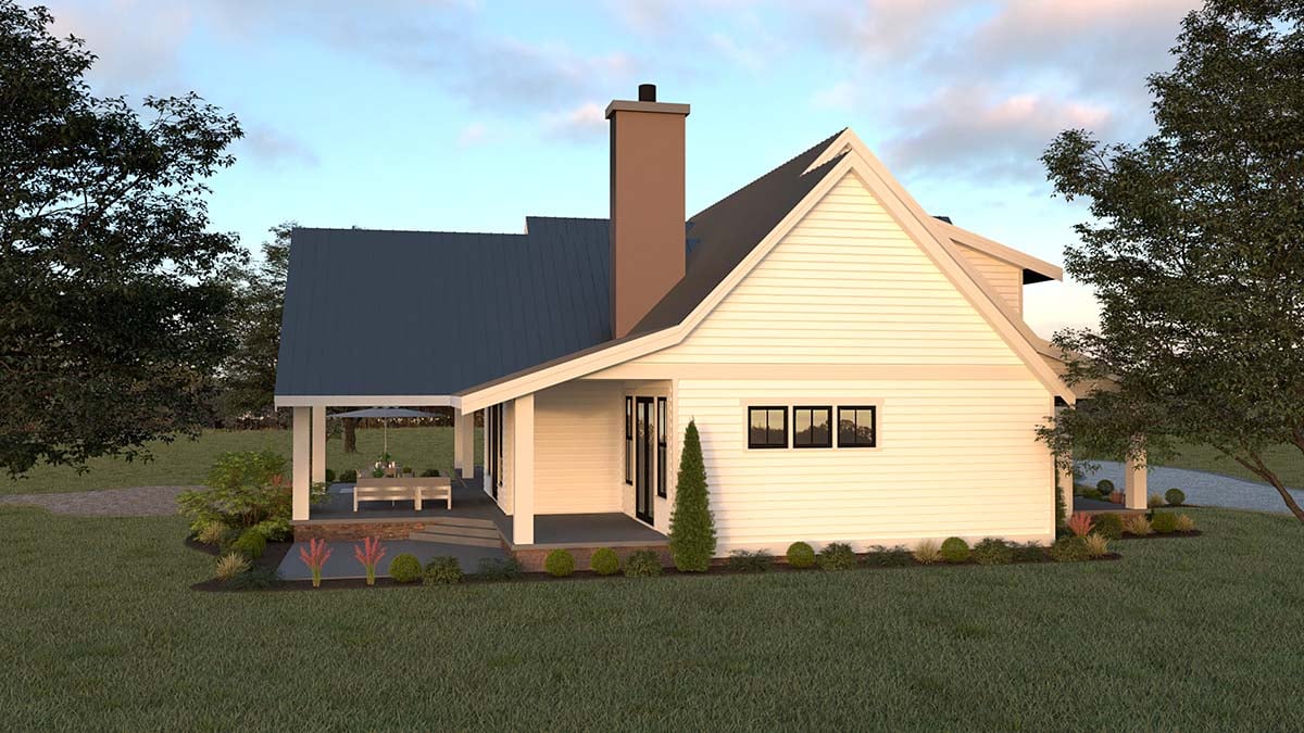 Contemporary, Farmhouse Plan with 3190 Sq. Ft., 4 Bedrooms, 3 Bathrooms, 2 Car Garage Picture 3