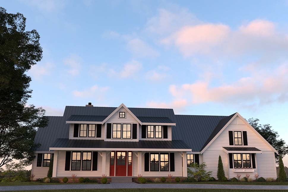 Contemporary, Farmhouse Plan with 3190 Sq. Ft., 4 Bedrooms, 3 Bathrooms, 2 Car Garage Picture 4