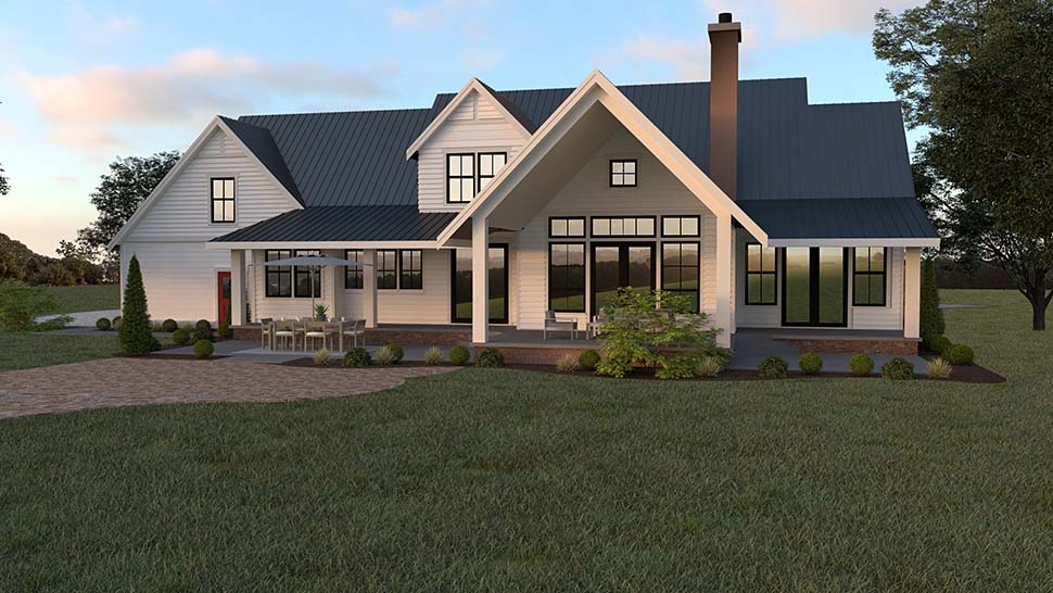 Contemporary, Farmhouse Plan with 3190 Sq. Ft., 4 Bedrooms, 3 Bathrooms, 2 Car Garage Picture 5