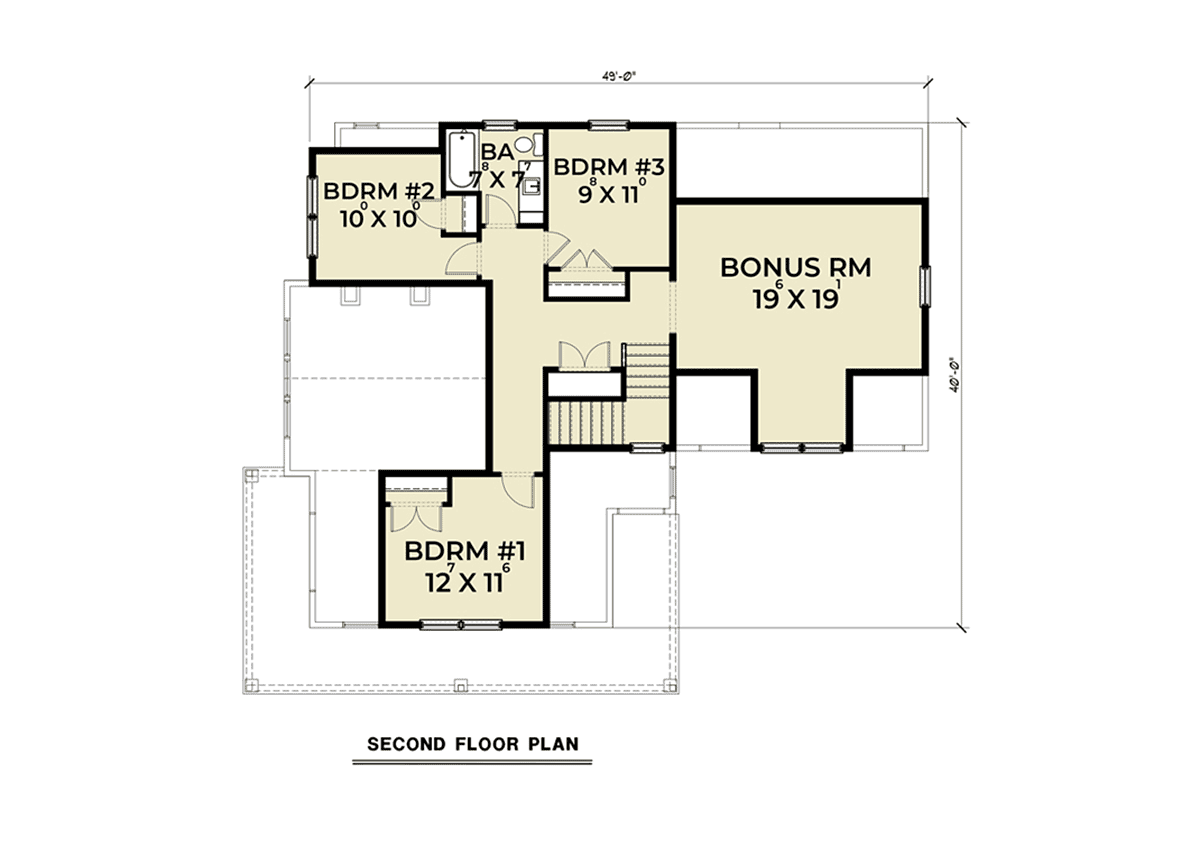 Contemporary Farmhouse Level Two of Plan 40968