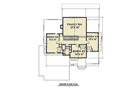 House Plan 40974 Second Level Plan