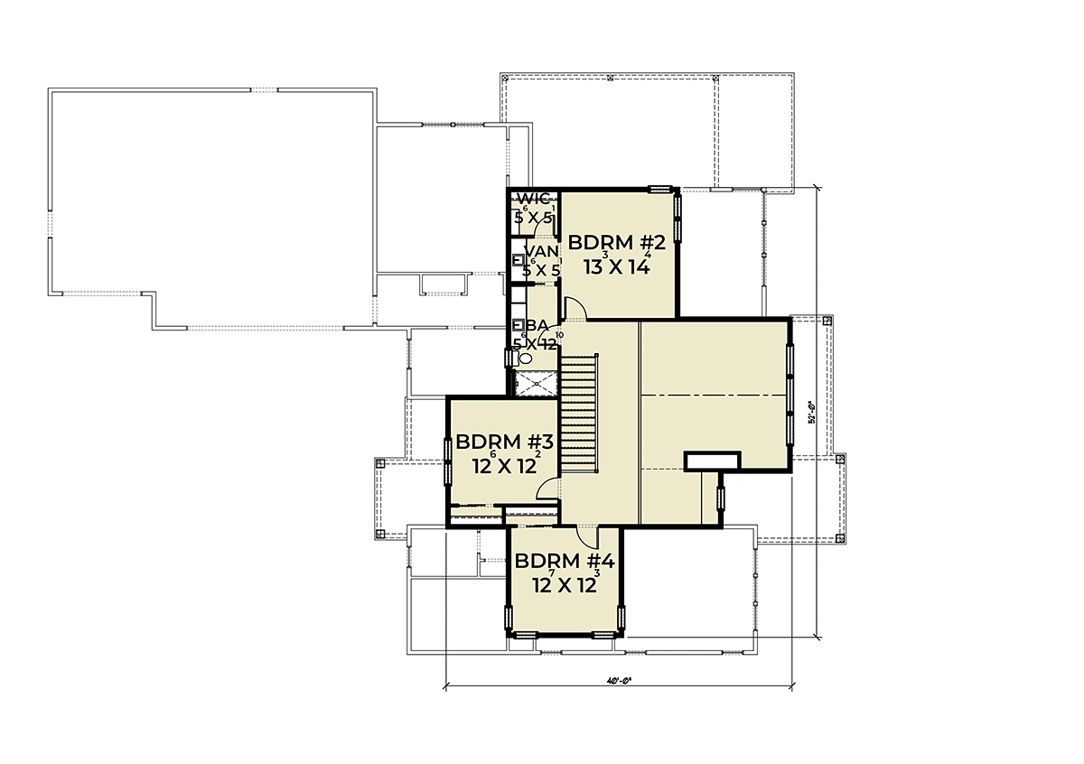 Country Farmhouse Level Two of Plan 40987