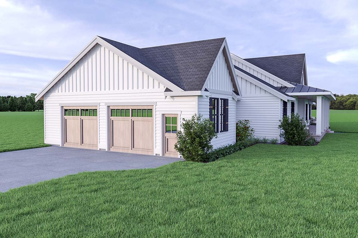 Country, Craftsman, Farmhouse Plan with 2883 Sq. Ft., 4 Bedrooms, 3 Bathrooms, 2 Car Garage Picture 3