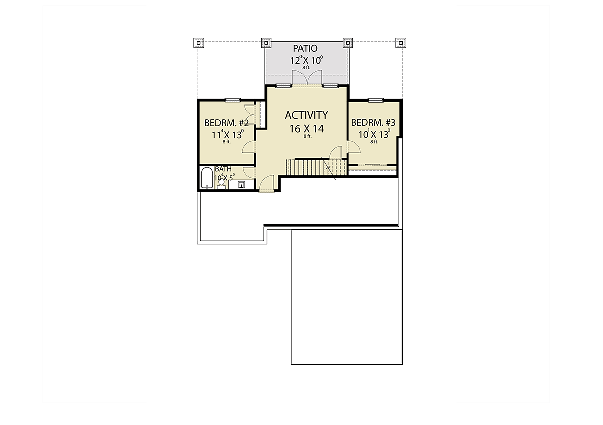 Craftsman Traditional Lower Level of Plan 40990