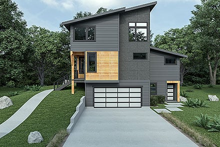 Contemporary Elevation of Plan 40993