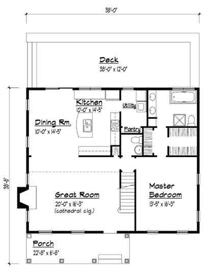 House Plan 41000 First Level Plan
