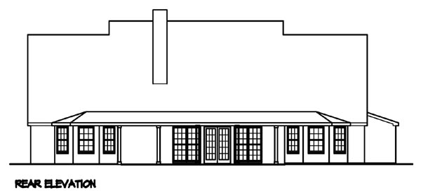 Traditional Rear Elevation of Plan 41001