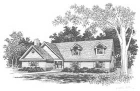 Cape Cod Ranch Elevation of Plan 41002