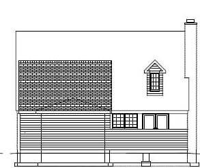 Country Southern Rear Elevation of Plan 41003