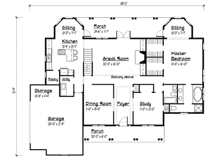 House Plan 41004 First Level Plan