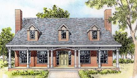 Cape Cod Country Southern Elevation of Plan 41007