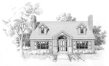 Cape Cod Colonial Elevation of Plan 41008