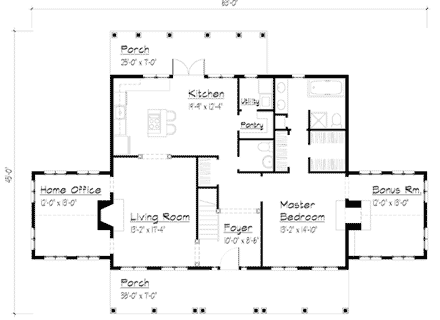 House Plan 41009 First Level Plan