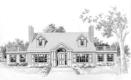 Cape Cod Colonial Elevation of Plan 41010