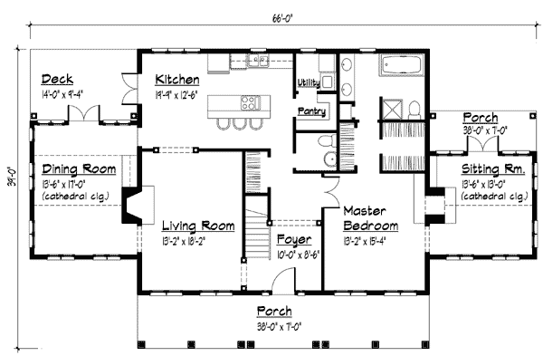 Cape Cod Colonial Country Southern Level One of Plan 41011