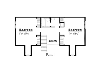 House Plan 41011 Second Level Plan