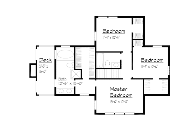 Country Farmhouse Level Two of Plan 41015
