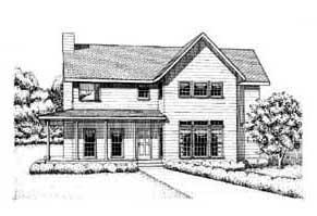 Country Farmhouse Elevation of Plan 41015