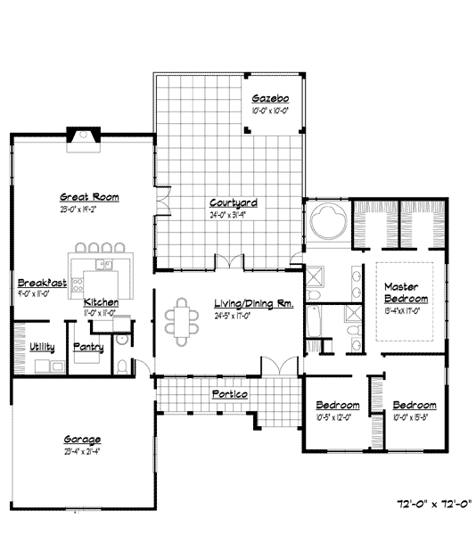 Florida Mediterranean Ranch Level One of Plan 41016