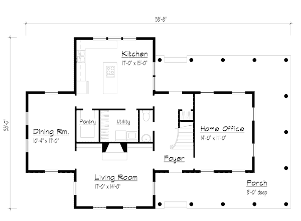 Country Farmhouse Southern Level One of Plan 41018