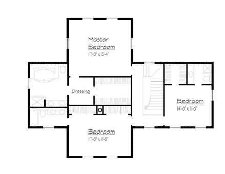 House Plan 41018 Second Level Plan