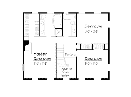 House Plan 41020 Second Level Plan