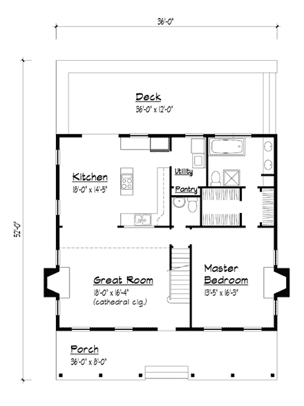 House Plan 41021 First Level Plan