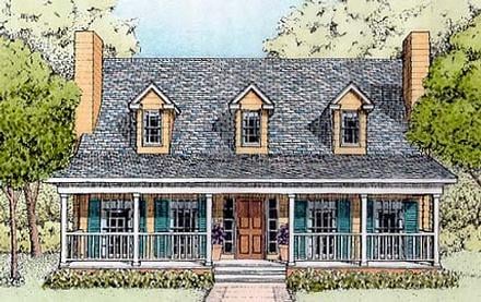 Country Elevation of Plan 41021