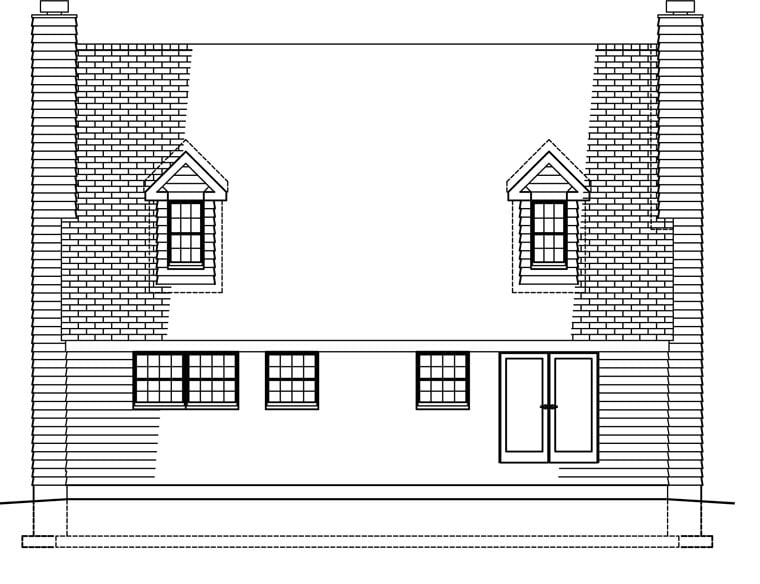 Country Rear Elevation of Plan 41021