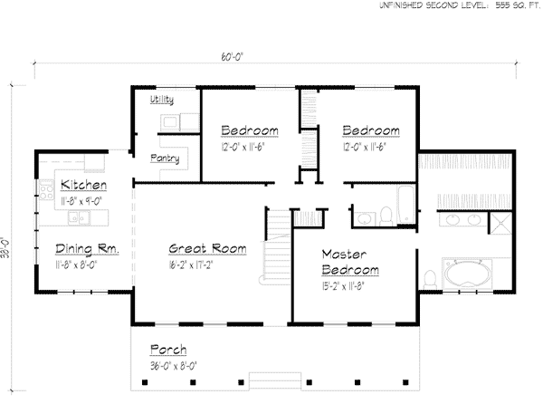 Country One-Story Level One of Plan 41023