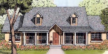 Country One-Story Elevation of Plan 41023