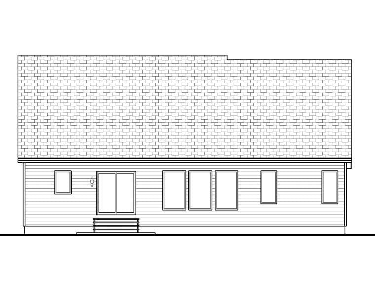 Craftsman Rear Elevation of Plan 41101