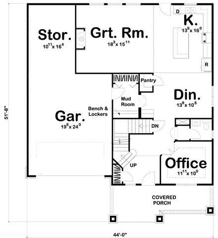 House Plan 41103 First Level Plan