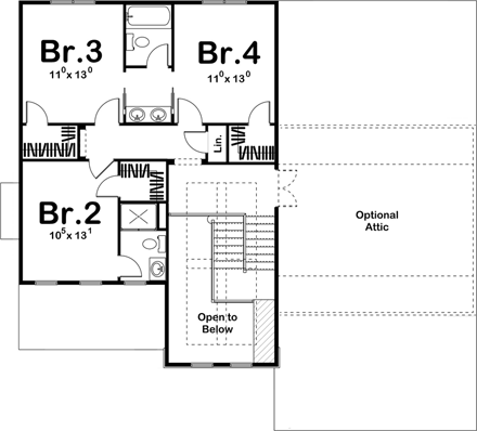 House Plan 41106 Second Level Plan