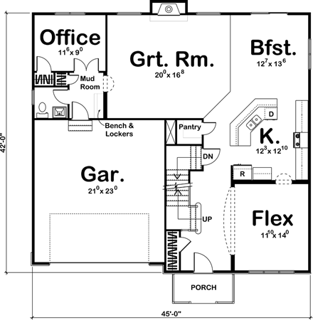 House Plan 41107 First Level Plan