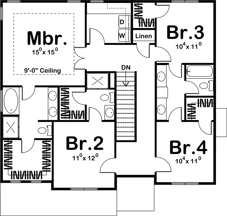 Contemporary Prairie Style Southwest Level Two of Plan 41109