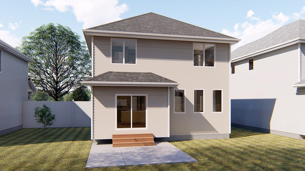 Traditional Rear Elevation of Plan 41116