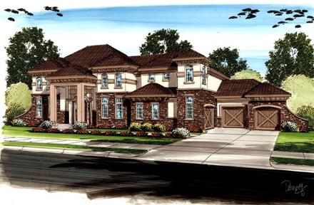 Country Mediterranean Traditional Elevation of Plan 41121