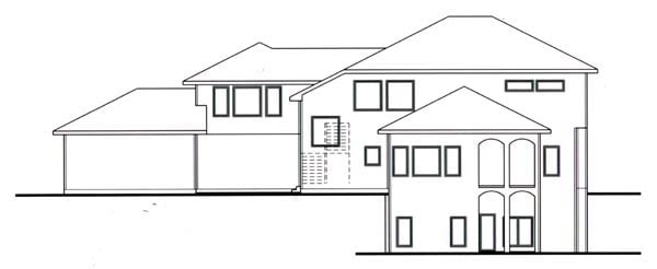 Country Mediterranean Traditional Rear Elevation of Plan 41121